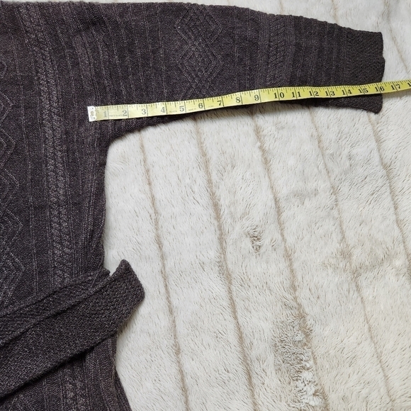 SIZE M Kit cardigan cable knit open face with tie grey-brown color VICI NWT - Picture 13 of 13